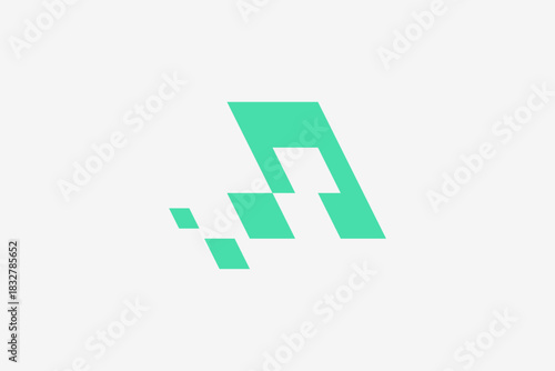 Modern music digital pixelated logo 