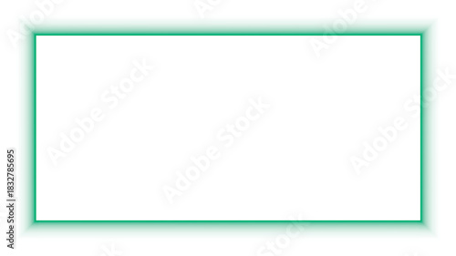 Neon Green Glow Rectangle Frame on Dark Backdrop  Digital Abstract Border Light Effect