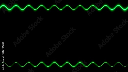 Abstract Green Wave Frame Digital Art