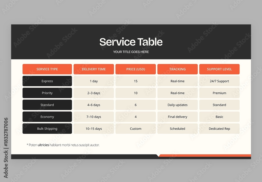 Table Infographic Vector – Data Table Template for Comparison, Lists ...