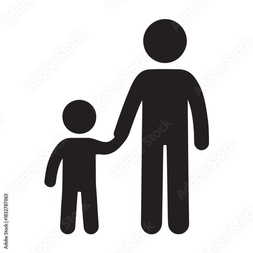 Silhouette of Adult Holding Child's Hand father parent
