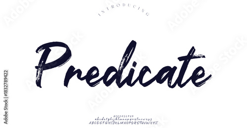 Vintage vector font alphabet with numbers