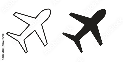 Plane icon. filled flat sign for mobile concept and web design