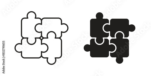 Puzzle icon. filled flat sign for mobile concept and web design