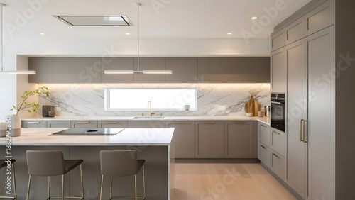 Nordic Taupe Luxury Kitchen. Perfect for: Premium stock image bundles, architect clients