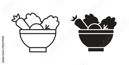 Salad icon. filled flat sign for mobile concept and web design