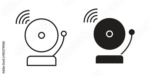 School bell icon. filled flat sign for mobile concept and web design
