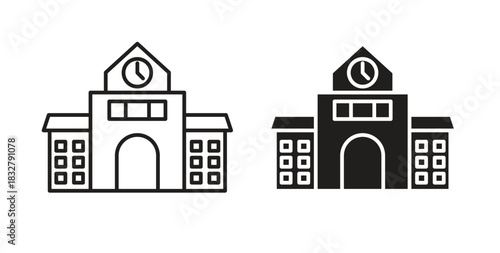 school icon. filled flat sign for mobile concept and web design