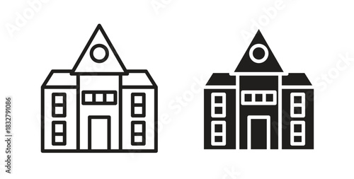 school icon. filled flat sign for mobile concept and web design