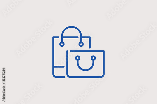 shopping bags  illustration in line style design. Vector illustration.	