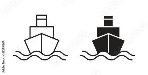 Ship icon. filled flat sign for mobile concept and web design