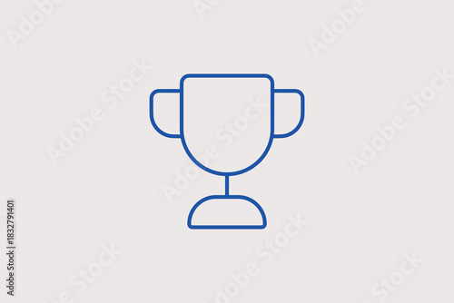 trophy illustration in line style design. Vector illustration.	