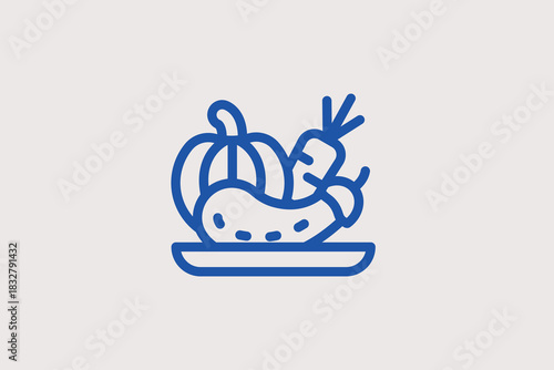 vegetables illustration in line style design. Vector illustration.	