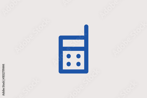 Walkie talkie illustration in line style design. Vector illustration.	