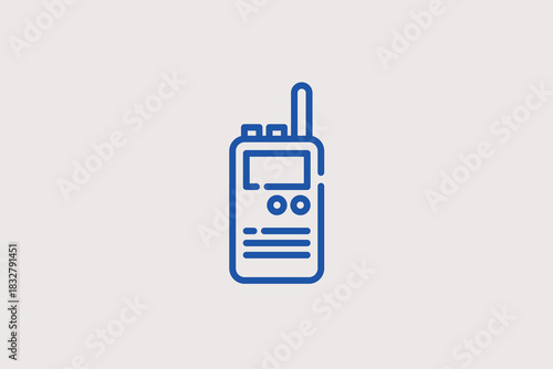 Walkie talkie illustration in line style design. Vector illustration.	