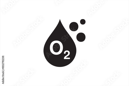 Scientific water–oxygen icon for environmental messaging and resource graphics