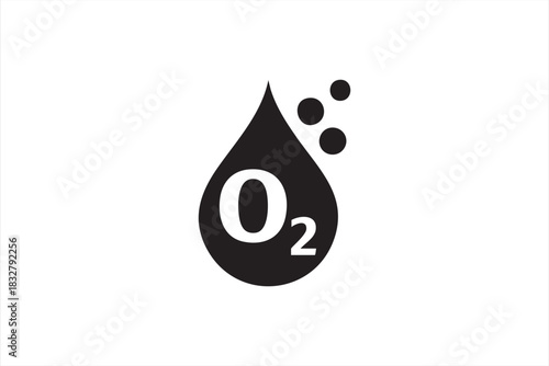 Water and oxygen symbol for eco campaigns, health visuals, and digital layouts