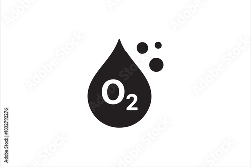 O2 droplet illustration for clean water awareness and sustainability design