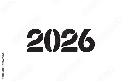 Clean 2026 text design for editorial templates and digital year-change content