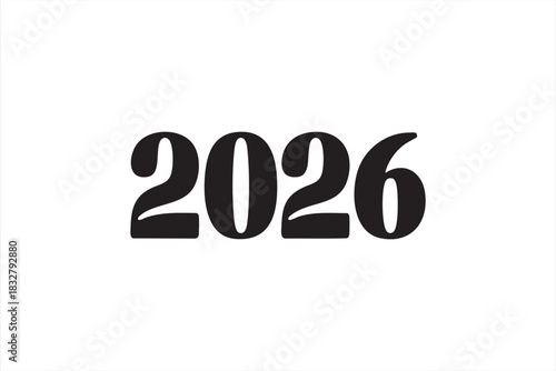 Bold 2026 typography design for new year marketing and promotional graphics