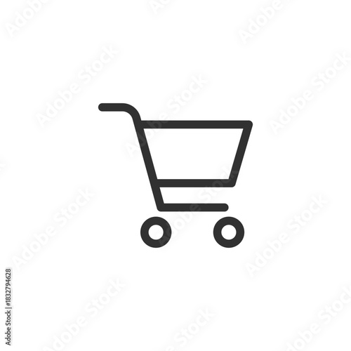 Shopping cart, linear icon. Retail purchase and e-commerce. Line with editable stroke.