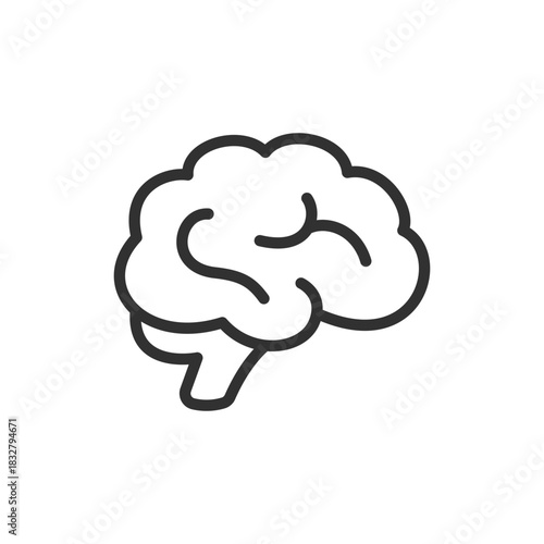 Brain, linear icon. Intelligence and creative thinking. Line with editable stroke.