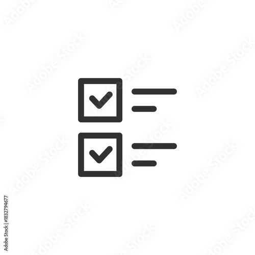 Checklist, linear icon. Task management and progress. Line with editable stroke.