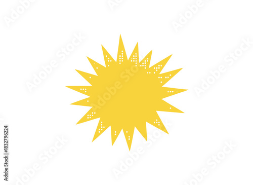 Yellow Jagged Starburst Shape with Dark Center Against Black Background