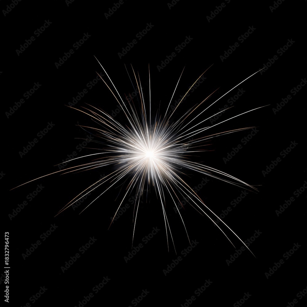 Fototapeta premium Bright firework burst against black night sky