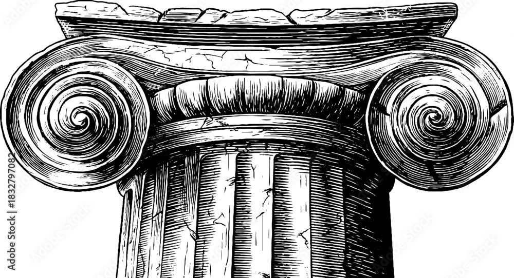 Naklejka premium Renaissance decorative spiral column design for historical architecture projects