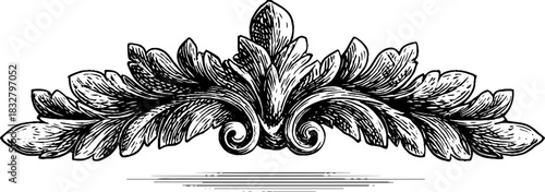 Ornate renaissance wall decoration design for vintage decor and art projects