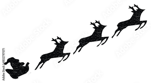 Strong dynamic motion illustration Traditional Christmas wildlife design Great for storytelling graphics