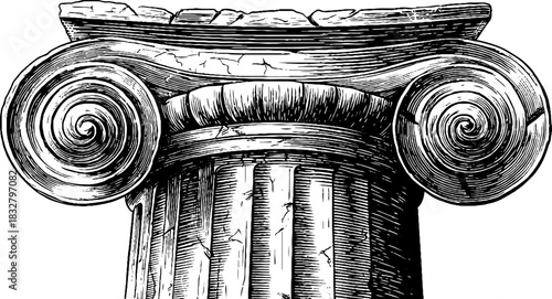 Renaissance decorative spiral column design for historical architecture projects