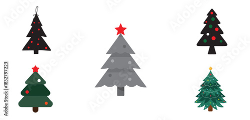 Minimal geometric festive tree design Clean, modern winter aesthetic Great for branding & web UI