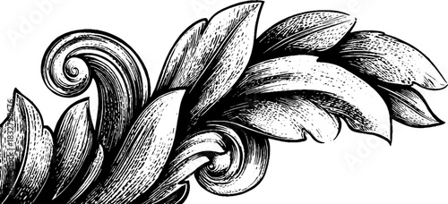 Ornate baroque flourish design for retro decor and craft projects
