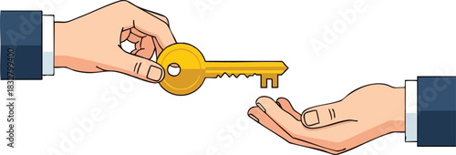 Handing Over the Key: A Symbol of Transition and Opportunity.