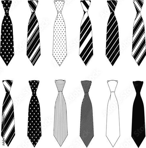 Elegant tie collection for professional attire or formal events, diverse styles and patterns for fashion design and stylish apparel concepts