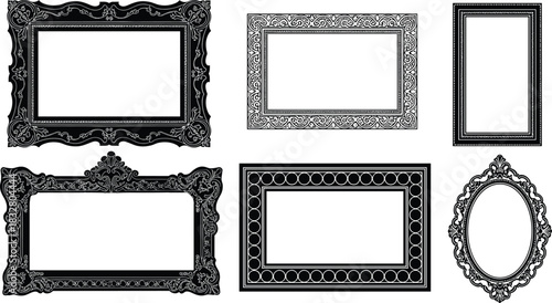 Elegant vintage frame collection for sophisticated designs, ideal for wedding invitations, antique art reproductions, and historical documents layout needs