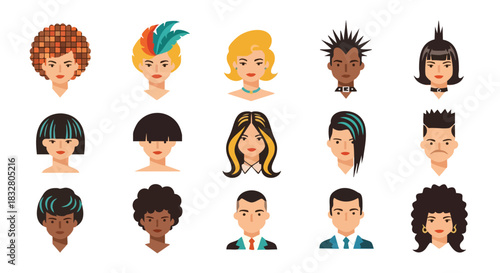 Diverse Portrait Icons A Collection of Vector Avatars for Web and Mobile