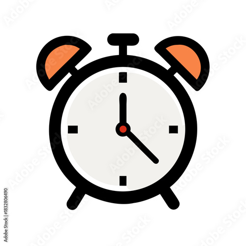 Alarm clock ticking away, a timeless symbol for deadlines and time management in modern design, perfect for reminders and scheduling projects, scalable vector graphic