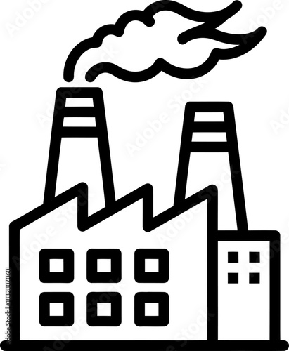 Factory smoke, industrial pollution concept