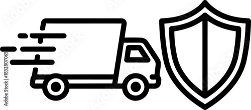 Delivery security truck icon
