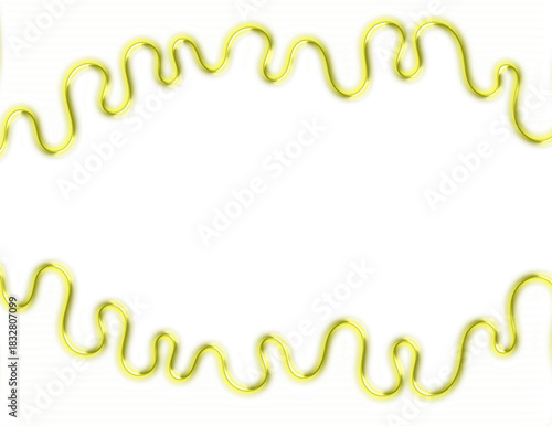 A bright white background bordered by smooth yellow wavy lines at the top and bottom, creating a playful and clean frame ideal for cheerful designs or text placement.