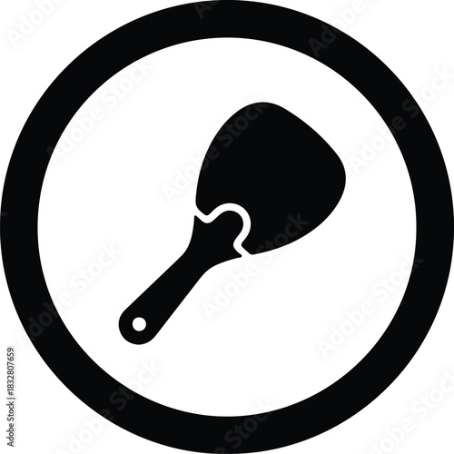 Silhouette cooking spatula tool logo inside circle vector Illustrator
