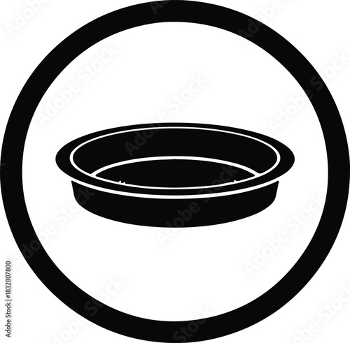Silhouette empty container in round frame vector Illustrator