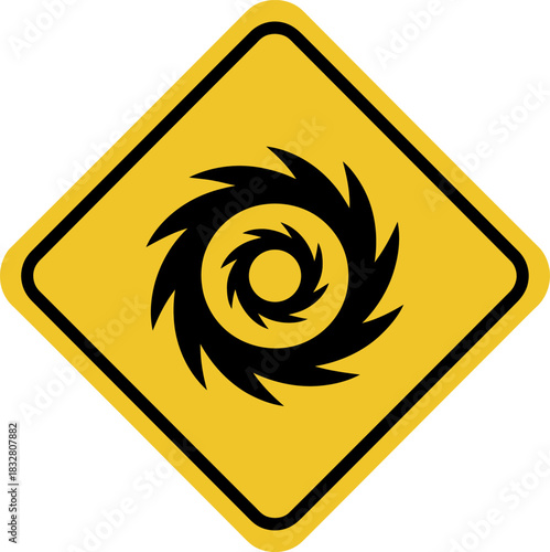 Caution Hurricane Tornado Danger Warning Sign