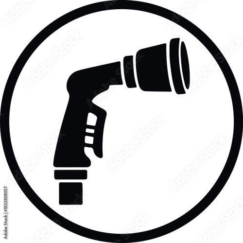 Silhouette garden hose nozzle icon cleaning equipment vector illustrator