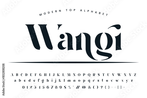 Wangi font alphabet capital letter small letter numbers sign and symbol