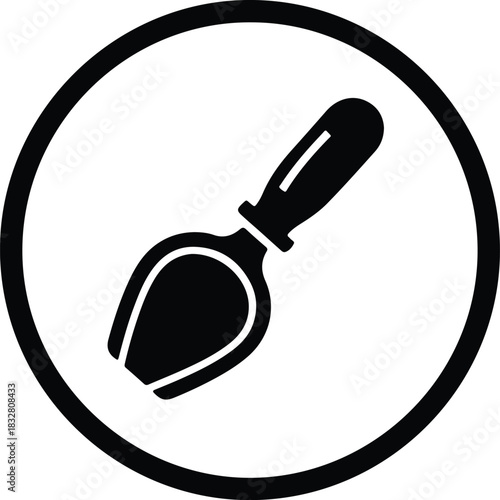 Silhouette mascara brush cosmetics makeup applicator inside circle vector Illustrator