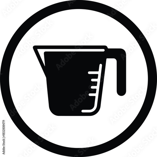 Silhouette measuring cup icon for recipe vector Illustrator